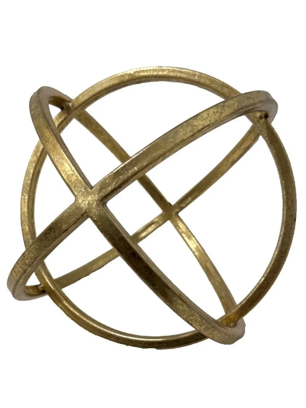 Gold Metal Sphere Orbs Sculpture Home Decor Large  8”